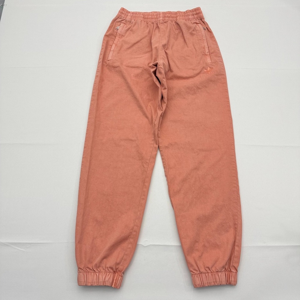 Adidas Trefoil Essentials Dye Woven Pants Joggers Mens Small Coral Twill Utility